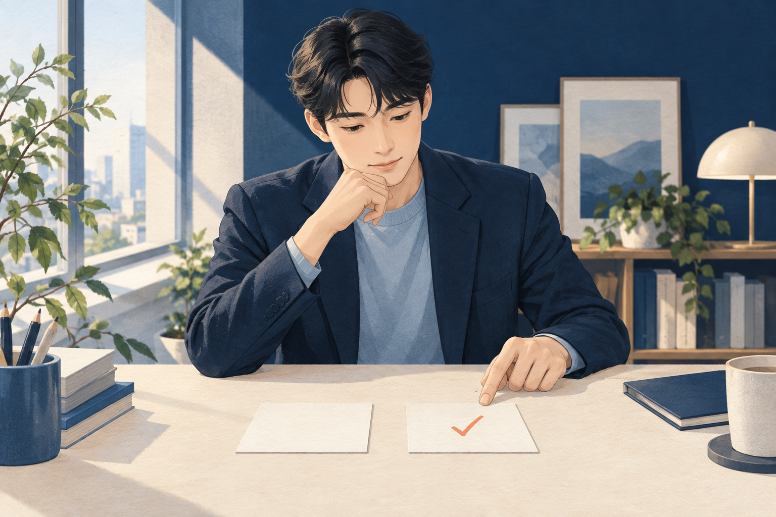 선택의 기준을 고르는 장면
